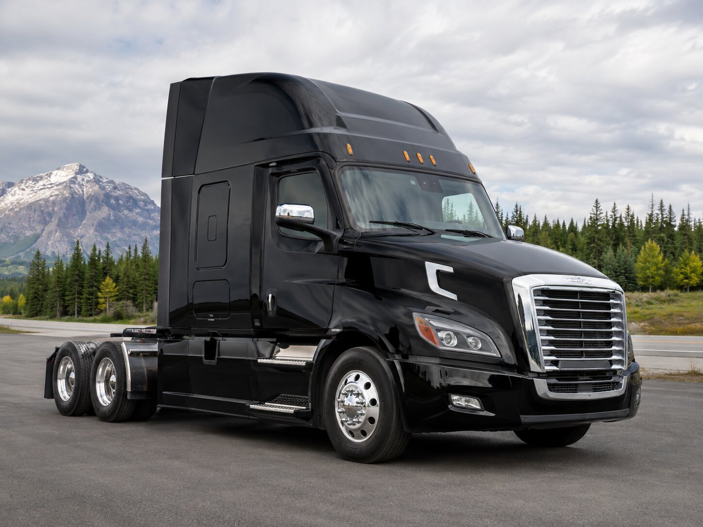 Black sleeper truck